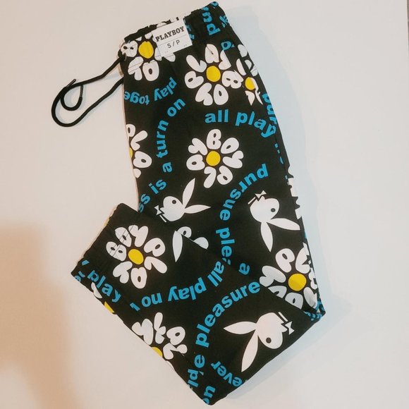 PLAYBOY Pants - Playboy Floral Bunny Print Jogger Size Small